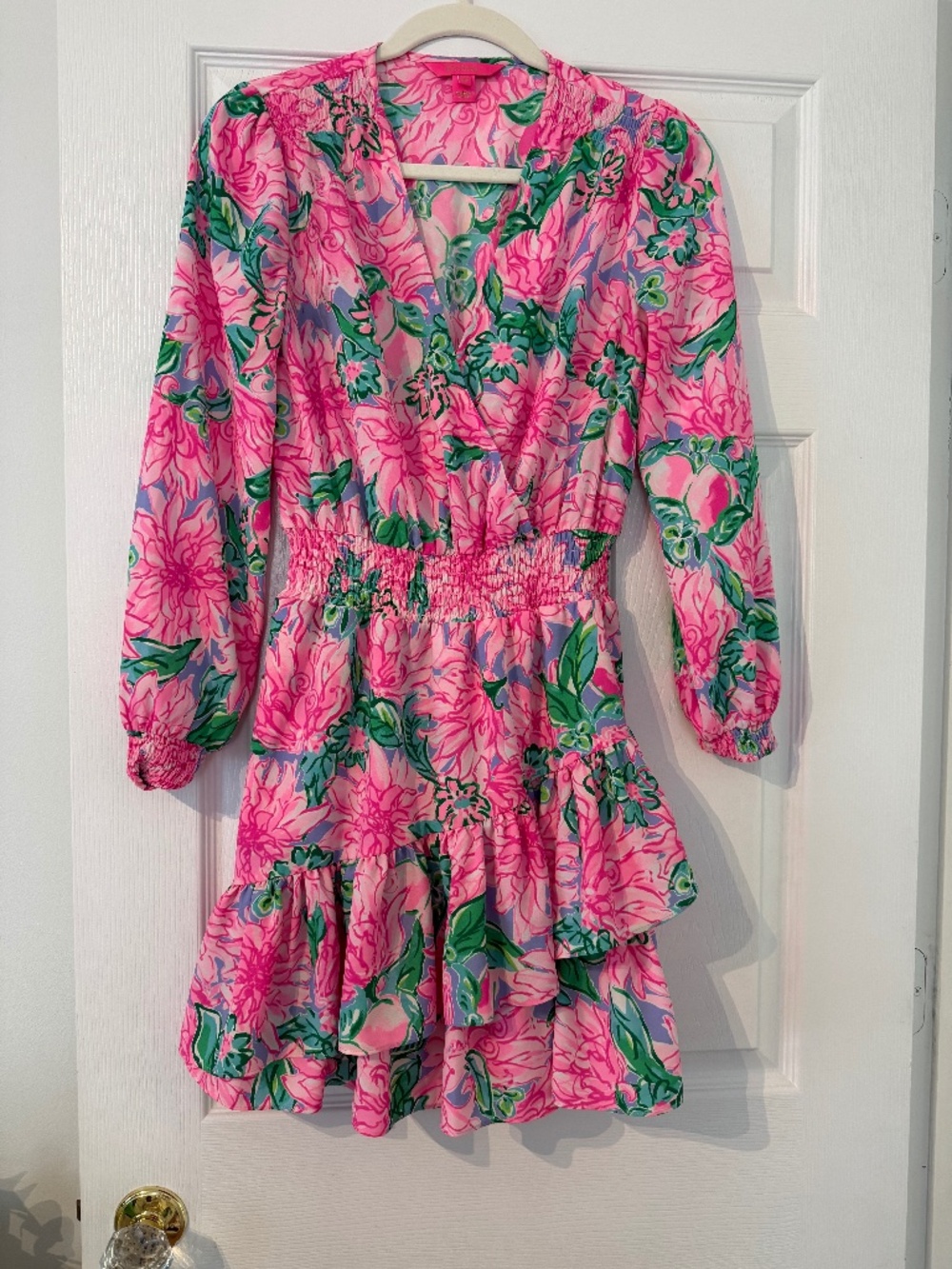 Lilly Pulitzer Cristiana Stretch Pink Blossom “Try Your Zest” Dress Size 00